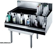 Krowne Metal KR18-M48L-10 Royal 1800 Series Underbar Ice Bin/Cocktail Station & Bottle Well Bin 48"W x 19"D w/ 36"W Built-in 10-Circuit Cold Plate Ice Bin on Left