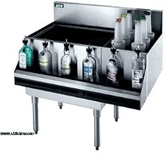 Krowne Metal KR18-M48L-10 Royal 1800 Series Underbar Ice Bin/Cocktail Station & Bottle Well Bin 48"W x 19"D w/ 36"W Built-in 10-Circuit Cold Plate Ice Bin on Left