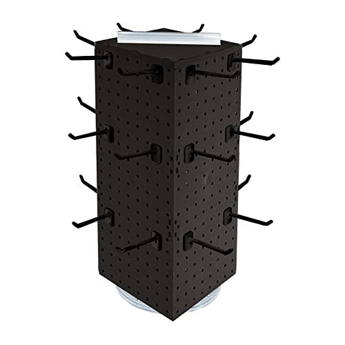 Azar Displays Pegboard + Hooks / Black / 8 inches (W) x 8 inches (D) x 20 inches (H) Display Racks