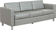 GEC Global Industrial 695737GY-AM Interion Protective Upholstered Leather Sofa - Gray