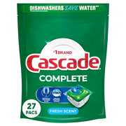 Cascade 27 Count (Pack of 2) / 1 / 2 Dishwasher Detergent