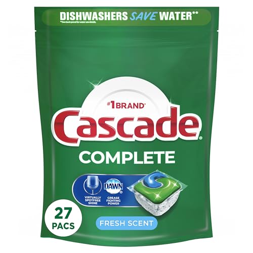 Cascade 27 Count (Pack of 2) / 1 / 2 Dishwasher Detergent