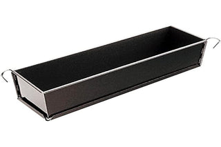 Non Stick Hinged Rectangular Loaf Pan/Loaf Tin/Cake Tin Loose Base 300 x 80mm 80mm Deep by PADERNO – Dimensioni 30x8 cm, Tin, Black, Model 47736-30