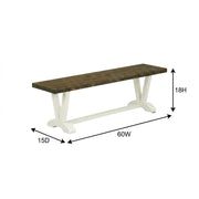Wooden Dining Bench with V-Style Base by Furnifact – Wood, Brown