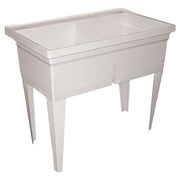 FLTD11 Molded-Stone Double-Bowl Laundry Tub by Fiat – Plastic, Almond, Model FLTD II
