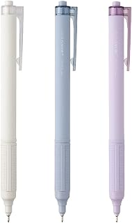 Tombow FCF-312X Oil-Based Ballpoint Pen, Monograph Light, 0.5mm, Black Ink, Smoky Color Base, Assorted 3 Pack