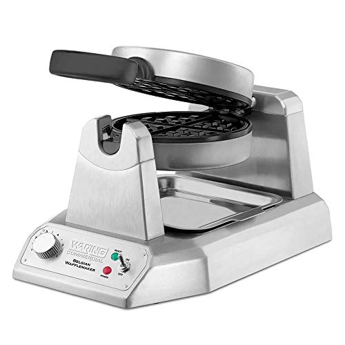 Waring Single Belgian Waffle Maker | 120V, 1200W / 12.5 x 17.88 x 10.5 inches / Silver Waffle Irons