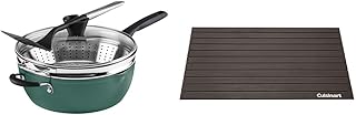 Cuisinart Preferred Pan 4‑Piece Stainless Steel Cookware Set, Sensible Sage Green + Rapid Thaw Defrosting Tray Bundle