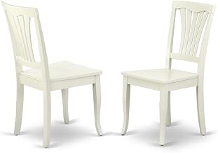 Furnifact Linen-Upholstered Dining Chair with Wood Legs, Upholstered Kitchen Chairs for Dining Table and Dining Room, Set of 2