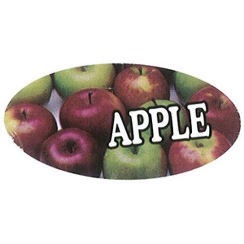 Oval Apple Flavor Label by Specialty Printing – Sticker, Green/Red, Pack of 1000, Model PL564