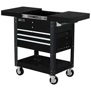 Homak Black / 4-Drawer Slide-Top Service Cart / Modern Tool Chests & Cabinets