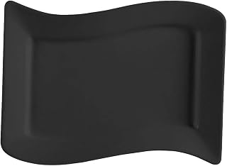 CAC China Soho Pattern 22 oz Black Rectangular Pasta Bowls 12 Ct