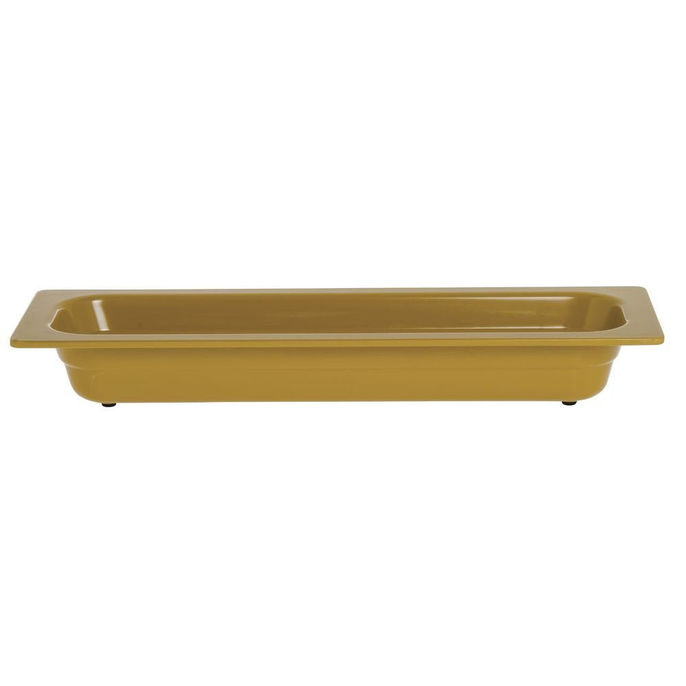 Serving Bowl Display Bowl 1/2 Size Long Mustard Yellow Melamine - 21 1/2 L x 6 1/2 W x 2 1/2 H by HUBERT – Plastic, Mustard Yellow, Model H0026-MUSTARD