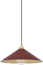 Hudson Valley Lighting MDS1402-AGB/CRN Clivedon - 1 Light Pendant - 8.5 Inches Tall and 20 Inches Wide - Aged Brass/Soft Crimson