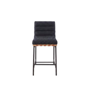 Black Boucle Fabric Counter Height Stool by Furnifact – Fabric, Steel, Wood, Black