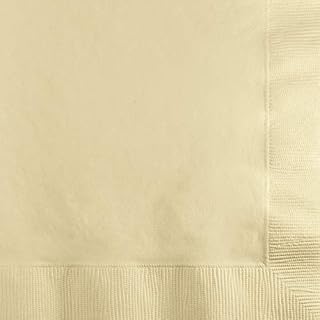 Creative Converting Club Pack Solid Tableware Ivory Beverage Size, Box of 1200 Ivory 2Ply Napkins