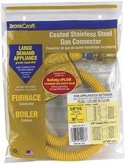 BrassCraft Gas Connector Coated Stainless Steel 36 " 3/4 " Mip Use With Range/Furnace Bg