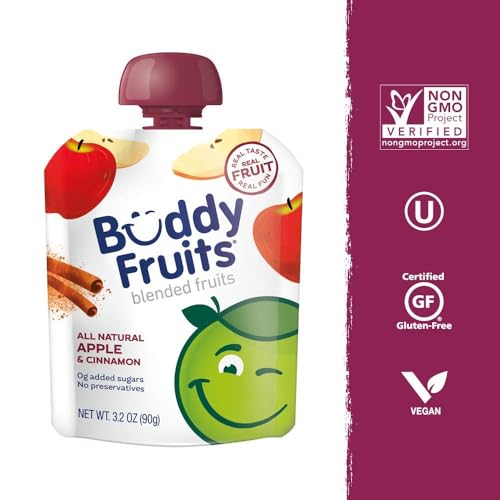 Buddy Fruits Apple & Cinnamon / 3.2 Ounce (Pack of 18) / 18 Applesauce