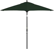 California Umbrella 9' Round Aluminum Market Umbrella, Crank Lift, Push Button Tilt, Bronze Pole