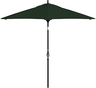 California Umbrella 9' Round Aluminum Market Umbrella, Crank Lift, Push Button Tilt, Bronze Pole