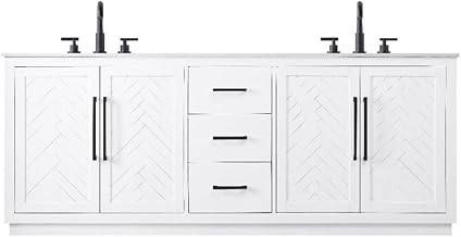 Elegant Kitchen and Bath 84" Double Bathroom Vanity in White