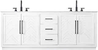 Elegant Kitchen and Bath 84" Double Bathroom Vanity in White