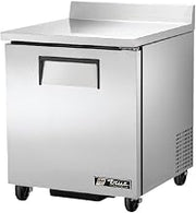 True TWT-27-HC S/S Solid Door 2-Shelf 6.5 CF Worktop Refrigerator