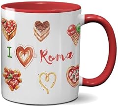 TAZZA - Cibo e Love Roma/Love in Rome - 11 oz / 325 ml Ceramic Mug, White