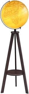 Wooden Storage Shelf Stand Raised Embossed Map Surface Globe...(B1)