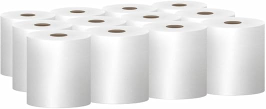 Kimberly-Clark 01040 White Scott Hard Roll Towels, 8.0" W x 800' L (Pack of 12)