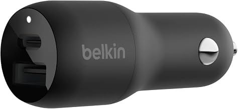 Belkin 42W Car Charger (30W USB-C x 1, 12W USB-A x 1), USB PD Car Charger, Quick Charge, PPS, USB-IF Certified, Compatible with iPhone, iPad and Android, Black CCB005qcBK