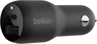 Belkin 42W Car Charger (30W USB-C x 1, 12W USB-A x 1), USB PD Car Charger, Quick Charge, PPS, USB-IF Certified, Compatible with iPhone, iPad and Android, Black CCB005qcBK