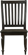 Starlight Canyon Home Rubberwood Solid Wood Side Chair with Slat Back, Farmhouse Dining Chair for Kitchen Table or Dining Room Use, Black