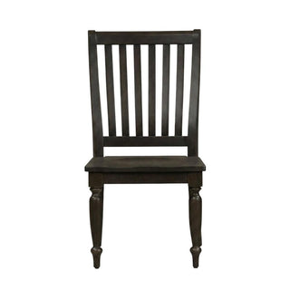 Rubberwood Solid Wood Side Chair with Slat Back by Starlight Canyon Home – Solid + Manufactured Wood, Black