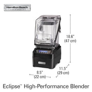 Hamilton Beach Commercial 64 Ounce / 2 Liter / HBH755R / Black/Clear Countertop Blenders