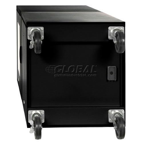 Mobile Security Computer Cabinet by Global Industrial – 24.5"W x 22.5"D x 60.38"H, Alloy Steel, Black, Model 706669BK