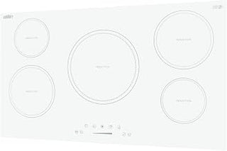 Summit 36" Induction Cooktop, 5 Cooking Zones, 208-240V Electric Cooktop, ADA Compliant Design, White- SINC5B36W