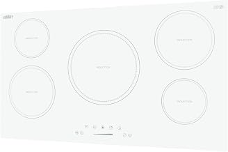 Summit 36" Induction Cooktop, 5 Cooking Zones, 208-240V Electric Cooktop, ADA Compliant Design, White- SINC5B36W