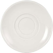 Tuxton Columbia Eggshell Rolled Edge 6-3/8-Inch Saucer, Case of 36, White; Scratch Resistant; Chip Resistant; Lead & Cadmium Free; Dishwasher, Microwave, Oven Safe