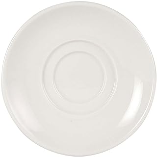 Tuxton Columbia Eggshell Rolled Edge 6-3/8-Inch Saucer, Case of 36, White; Scratch Resistant; Chip Resistant; Lead & Cadmium Free; Dishwasher, Microwave, Oven Safe
