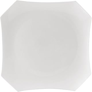 CAC China RCN-H16 Square Plate 10 1/2" Porcelain Square, Super White, Set of 12