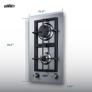Summit Appliance Stainless Steel / 12 inches / Natural Gas Cooktops