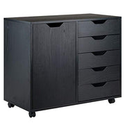 Winsome Black / 2 Doors, 15 Drawers / Contemporary Storage Cabinets