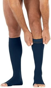 JOBST forMen SoftFit Knee High 20-30 Compression Socks, Open Toe, Navy, X-Large, Full Calf