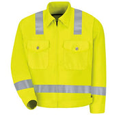 Red Kap 42 Tall / Fluorescent Yellow/Green / Hi Visibility Class 2 Level 2 Ike Jacket Outerwear