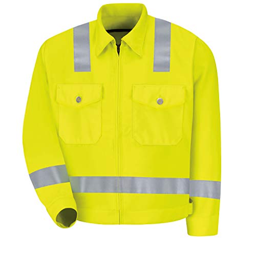 Red Kap 44 Tall / Fluorescent Yellow/Green / Hi Visibility Class 2 Level 2 Ike Jacket Jackets