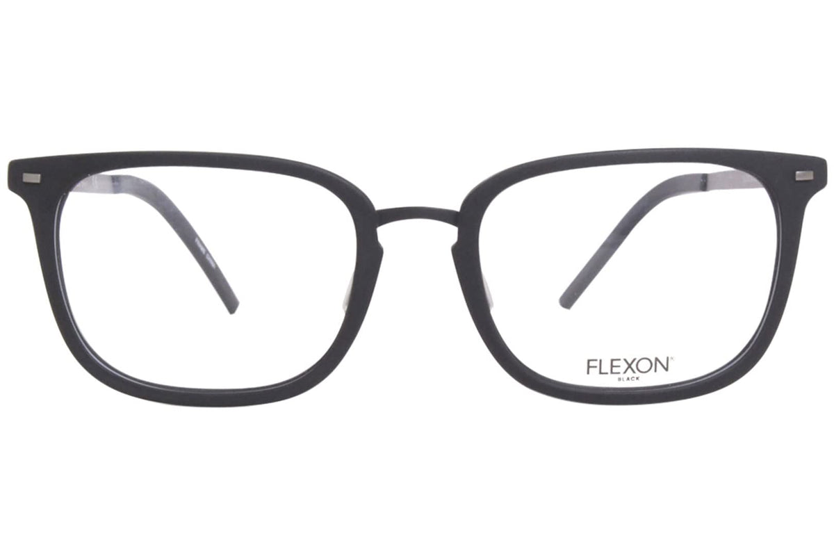 Eyeglasses B 2020 001 Black by Flexon – Lens-55 Bridge-20 Temple-145, Plastic, Black/Silver - 001, Model B2020