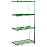 5 Tier Wire Shelving Add-On Unit by Nexel – 5, Epoxy, Green Epoxy, Model A18367G5