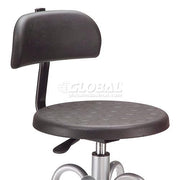 Polyurethane Shop Stool with Backrest Black by Global Industrial – Polyurethane, Black, Model A812TS