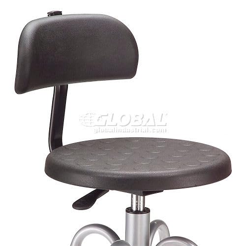 Polyurethane Shop Stool with Backrest Black by Global Industrial – Polyurethane, Black, Model A812TS